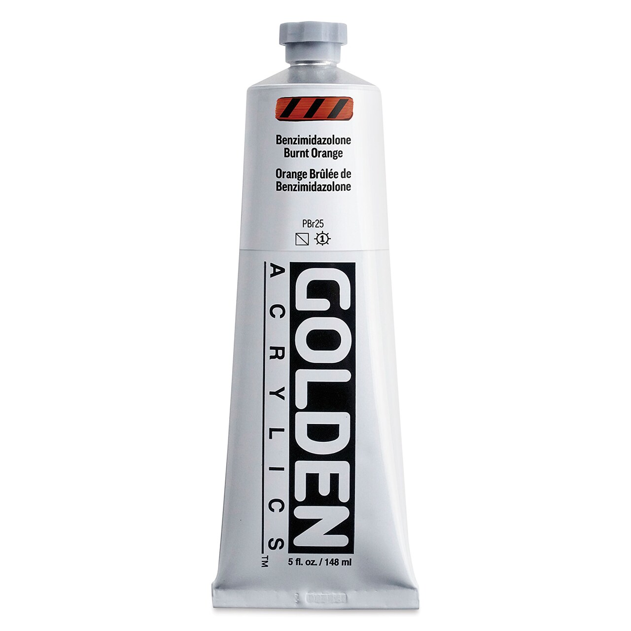 Golden Heavy Body Acrylic Paint - Benzimidazolone Burnt Orange, 148 ml Tube